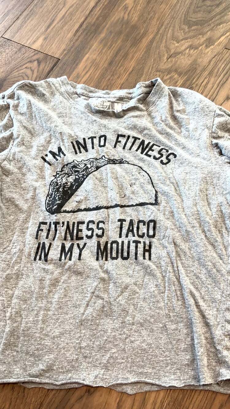 Crazy Dog T-Shirts 'I'm Into Fitness Taco In My Mouth' Graphic T-Shirt